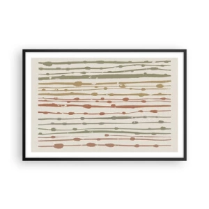 Plagát v čiernom ráme - Hudobný záznam farieb - 91x61 cm