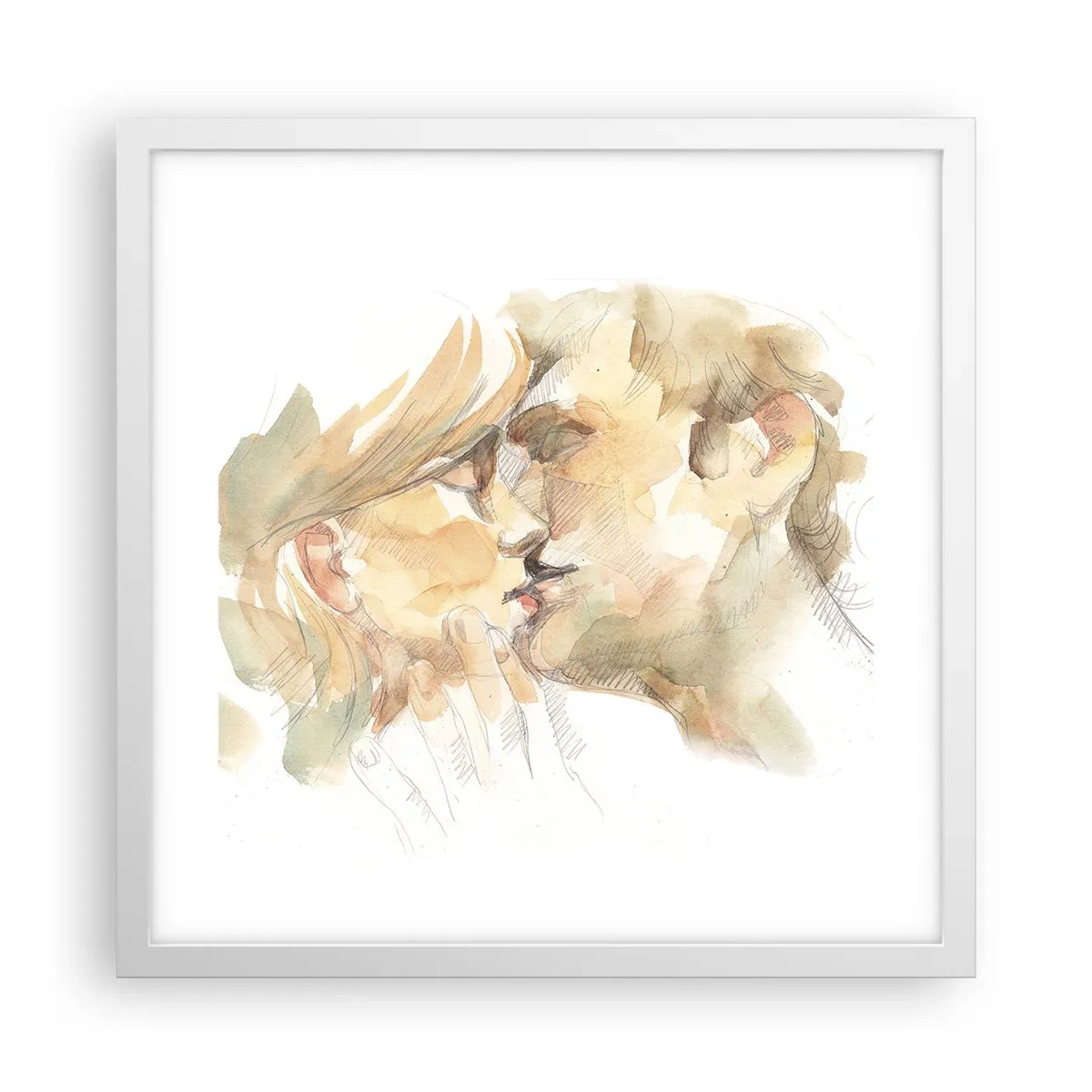 Plagát v bielom ráme - Nájdená polovica? - 40x40 cm