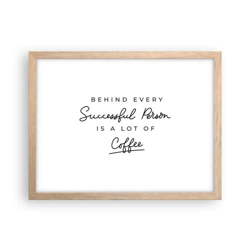 Plagát v ráme zo svetlého duba - Tajomstvo úspechu - 40x30 cm