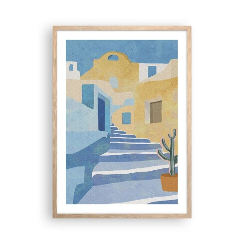 Plagát v ráme zo svetlého duba - Deň v arabskom meste - 50x70 cm