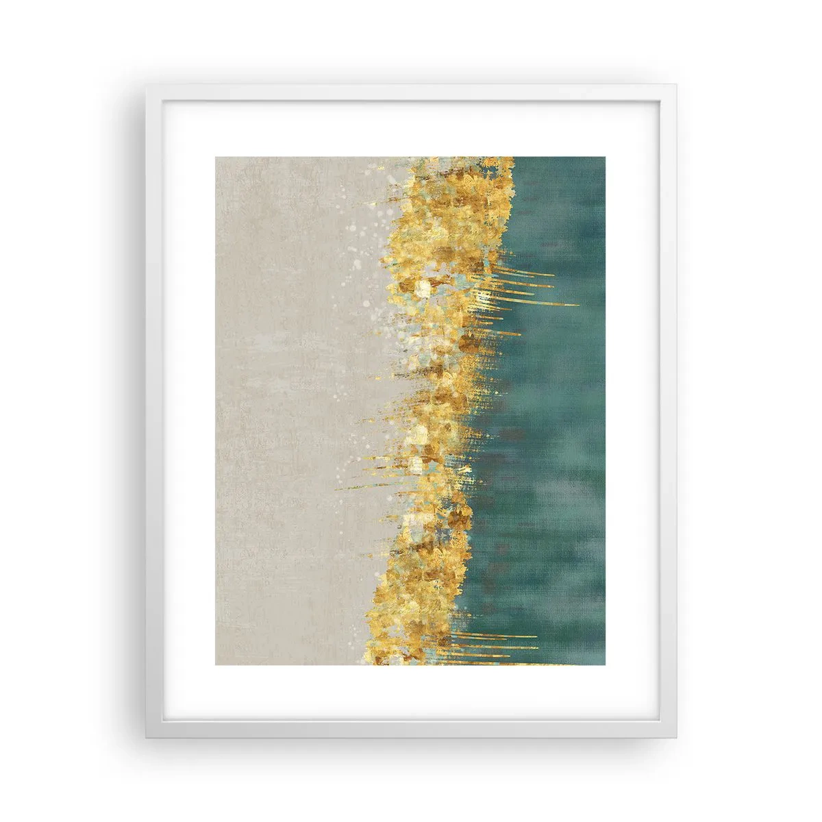 Plagát v bielom ráme - Zlatá hranica - 40x50 cm