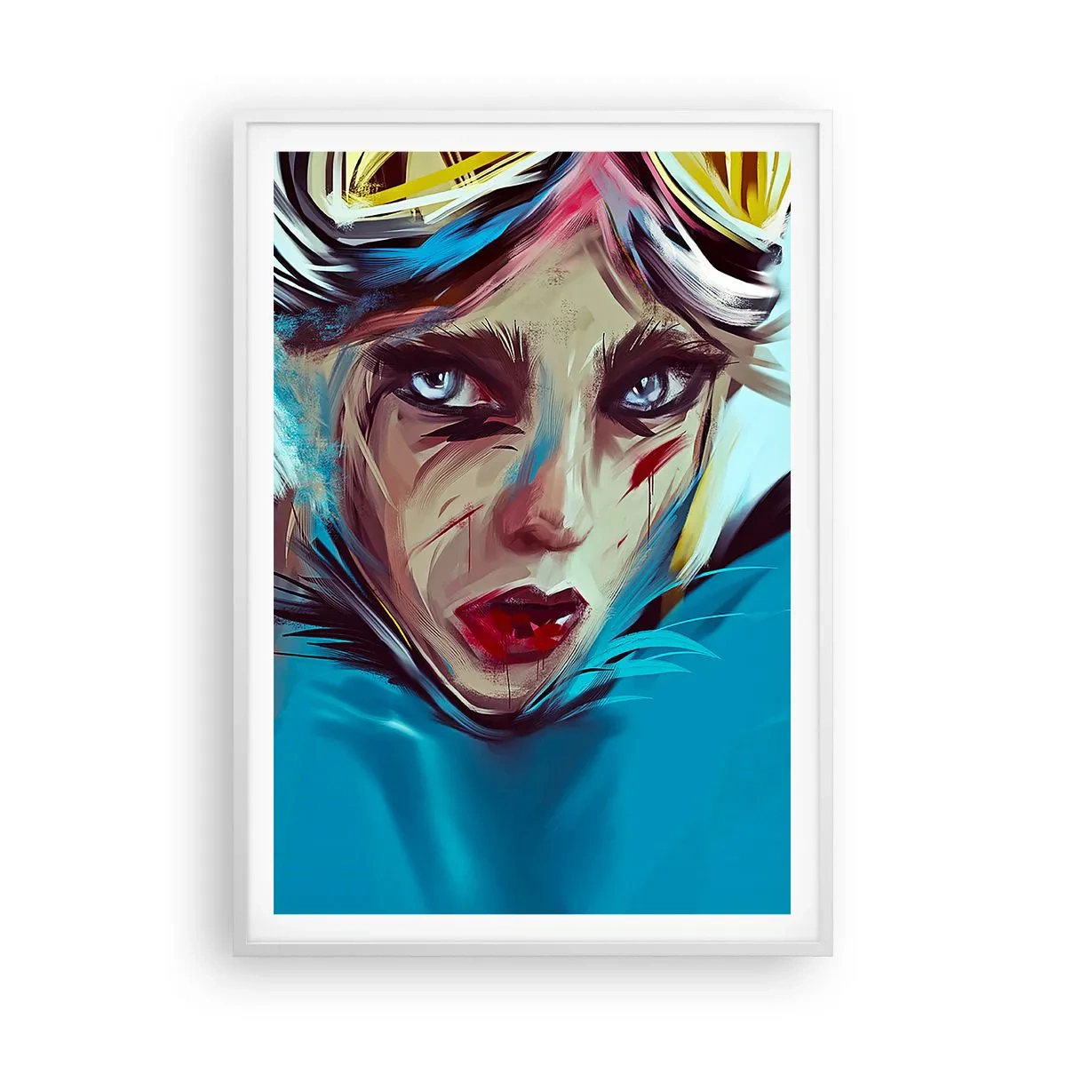 Plagát v bielom ráme - Silničná bojovníčka - 70x100 cm