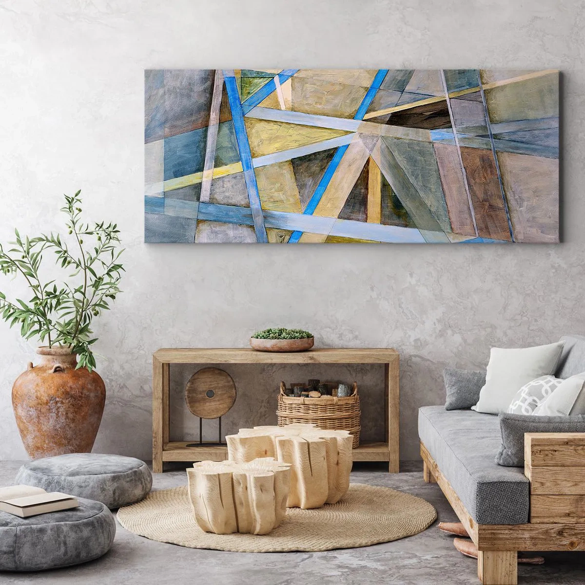 Obraz na plátne - Priamo alebo diagonálne? - 100x40 cm