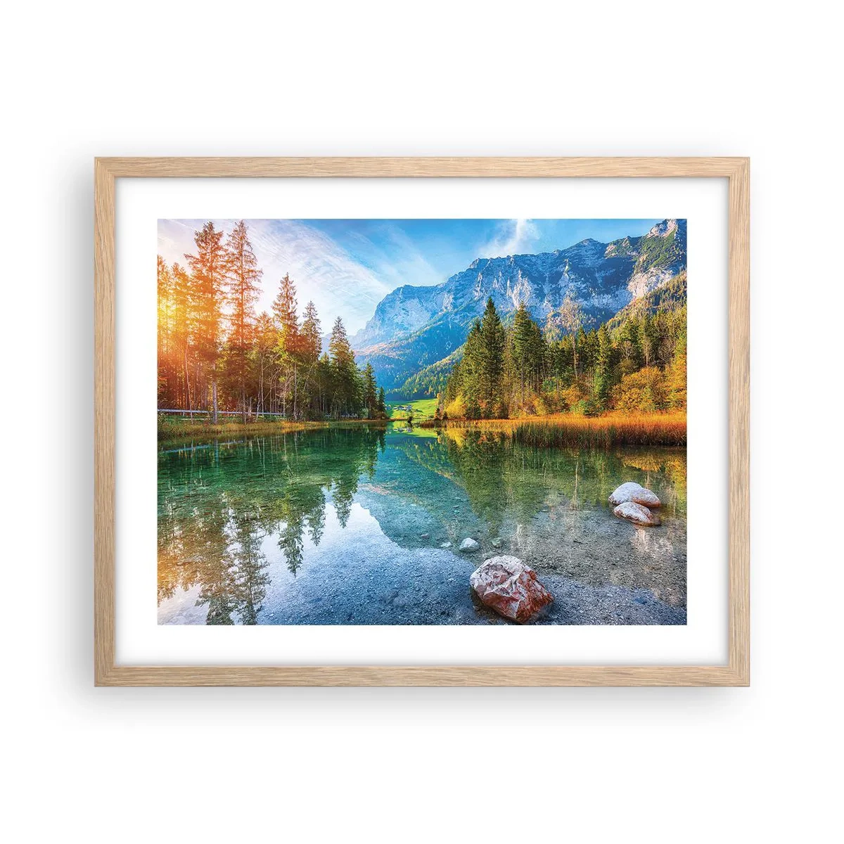 Plagát v ráme zo svetlého duba - Nežnosť jesene - 50x40 cm