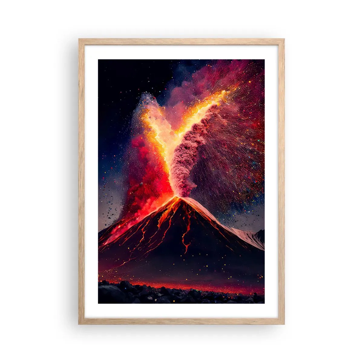 Plagát v ráme zo svetlého duba - Krása a hrôza - 50x70 cm