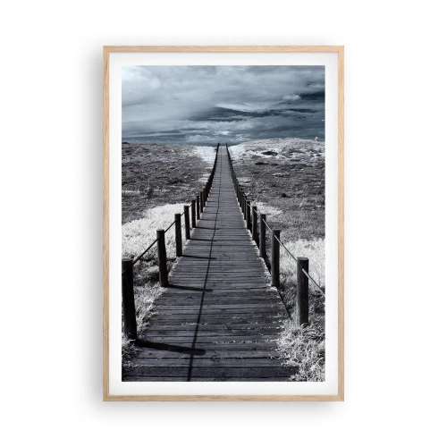 Plagát v ráme zo svetlého duba - Na samotný breh - 61x91 cm