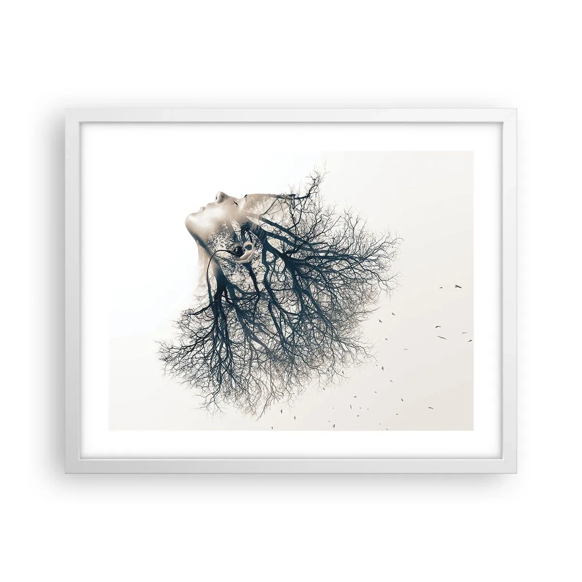 Plagát v bielom ráme - Očarená šepotom stromu - 50x40 cm