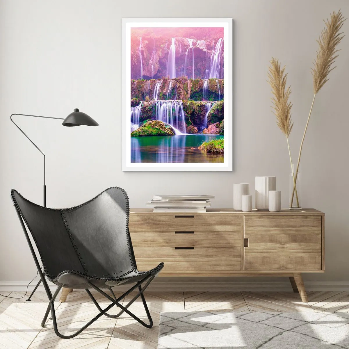 Plagát v bielom ráme - Schody do neba - 40x50 cm