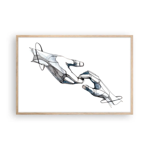 Plagát v ráme zo svetlého duba - Dobré gesto - 91x61 cm