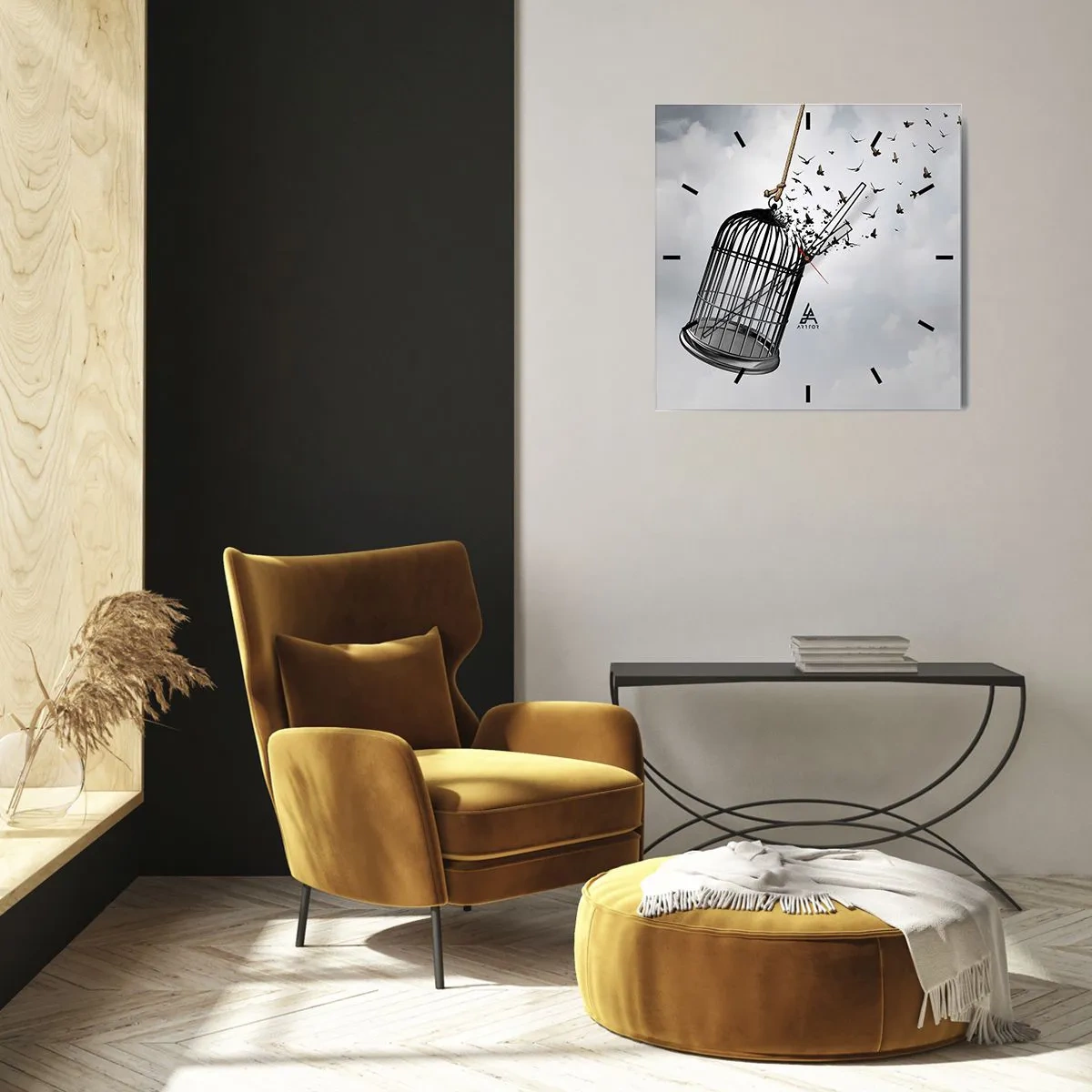 Nástenné hodiny - Viera… nádej… sloboda! - 40x40 cm