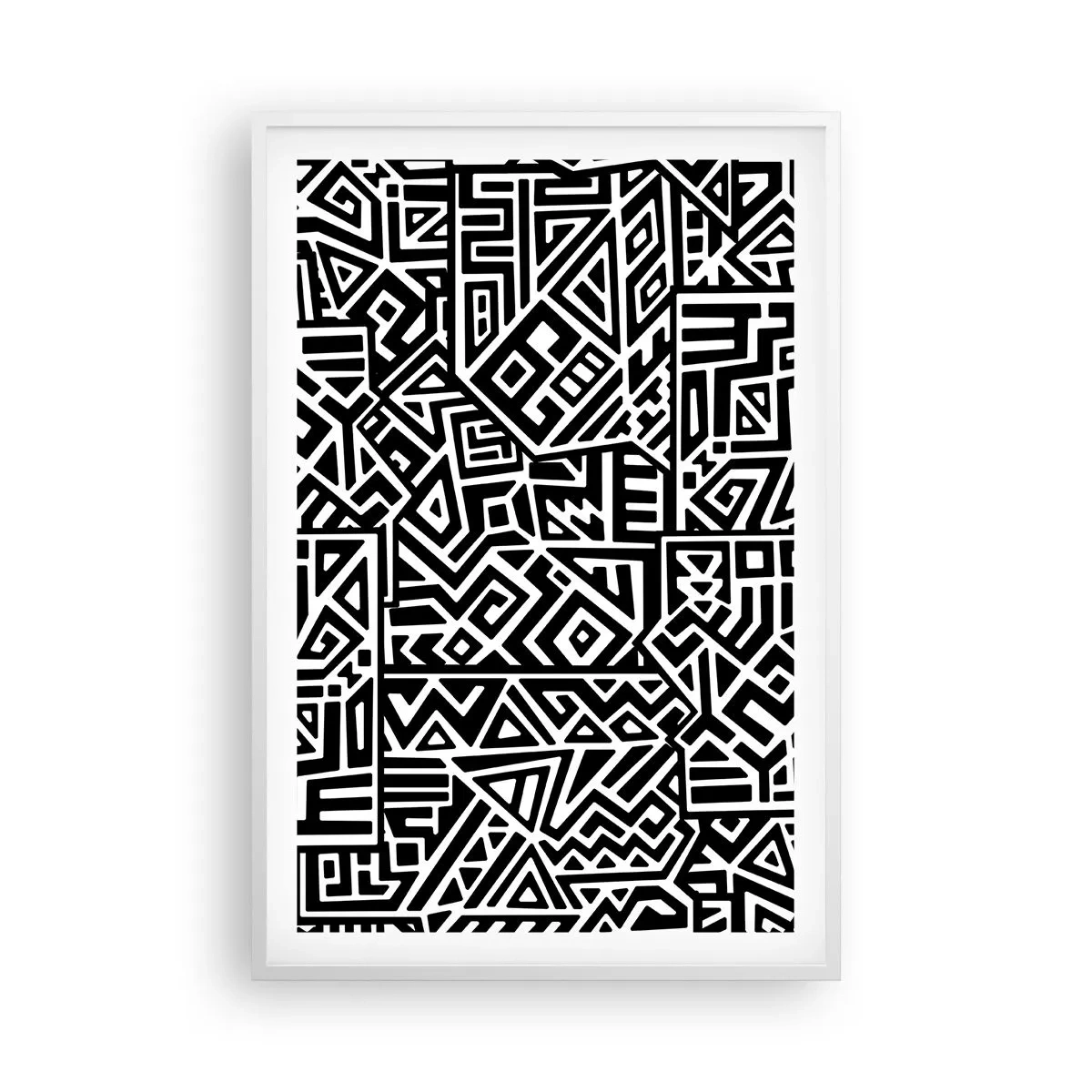 Plagát v bielom ráme - Predkolumbovská kompozícia - 61x91 cm