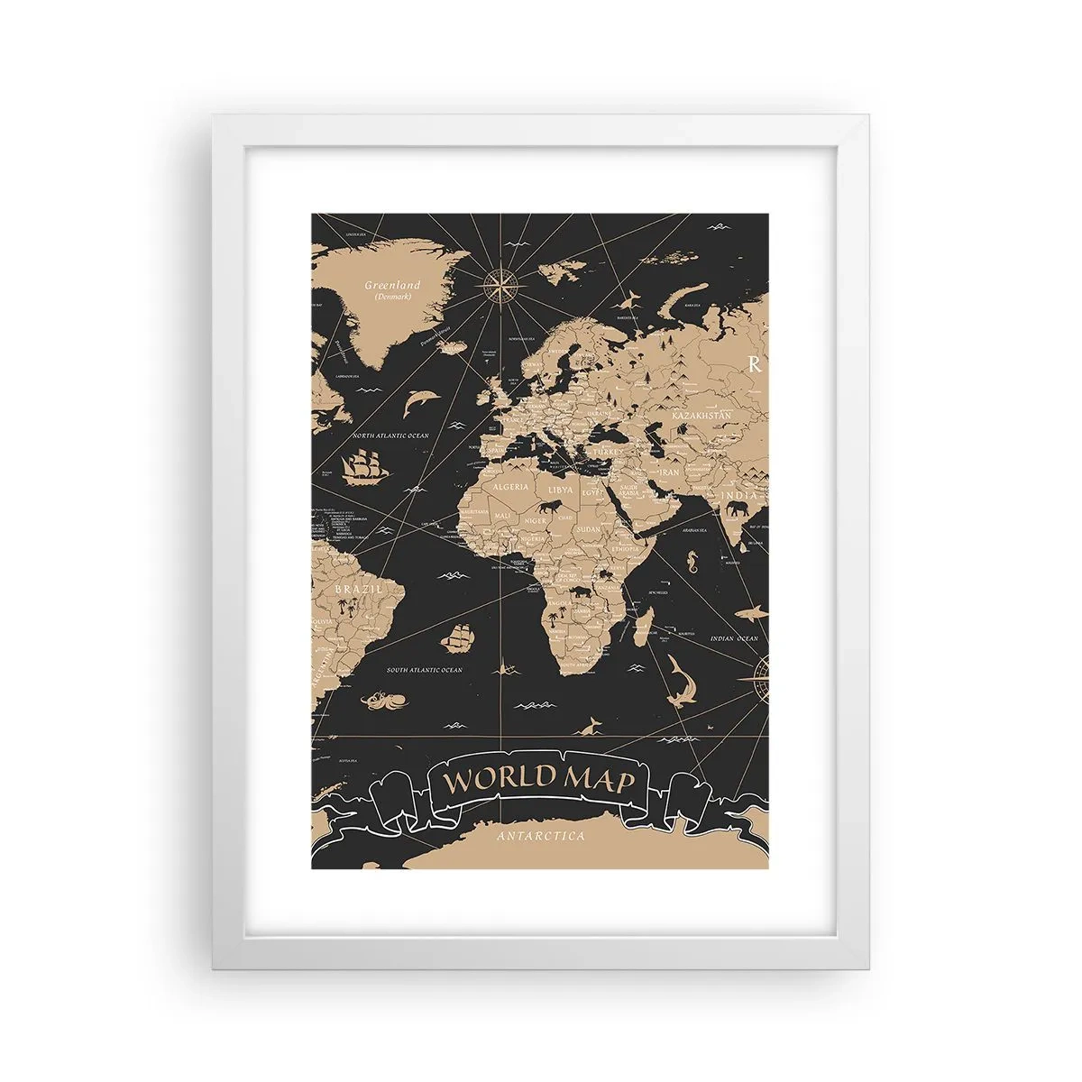 Plagát v bielom ráme - Hranice môjho sveta - 30x40 cm