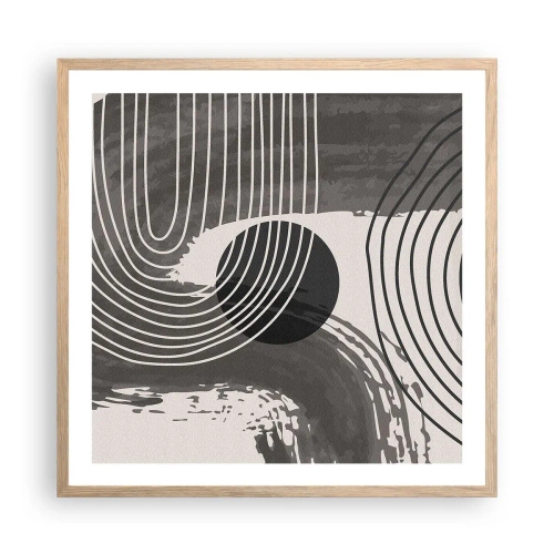 Plagát v ráme zo svetlého duba - Ovál víťazí - 60x60 cm