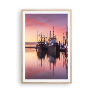 Plagát v ráme zo svetlého duba - Pred ďalším dňom - 61x91 cm