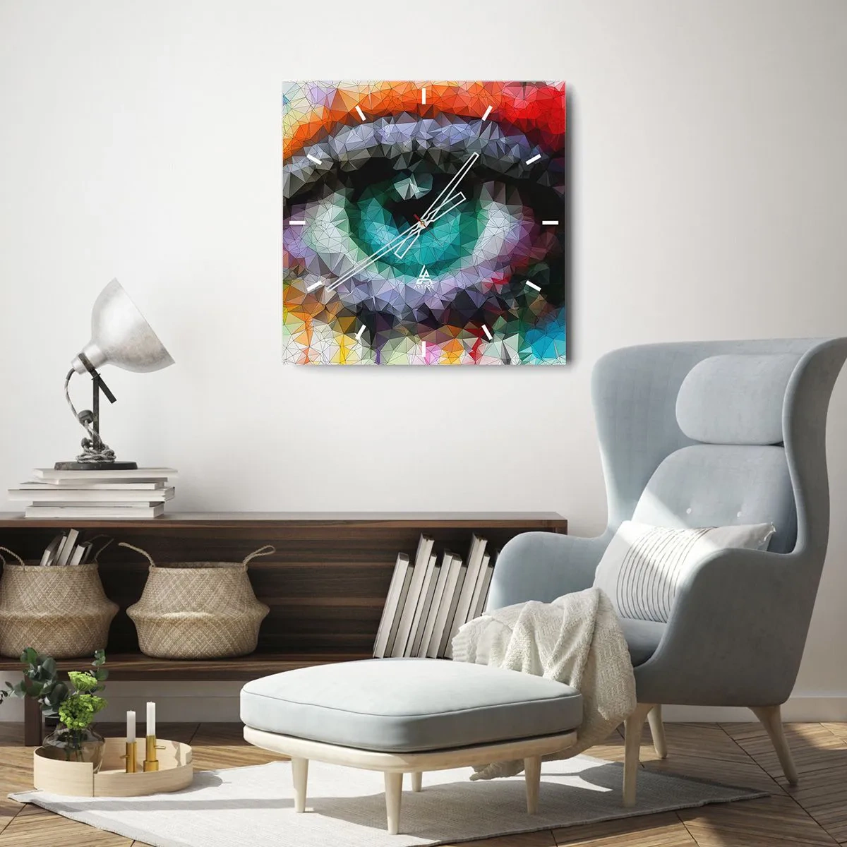 Nástenné hodiny - Kryštalický lesk očí - 30x30 cm