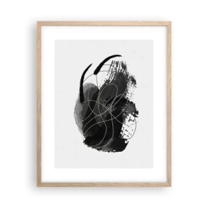 Plagát v ráme zo svetlého duba - Upletené z čiernej - 40x50 cm