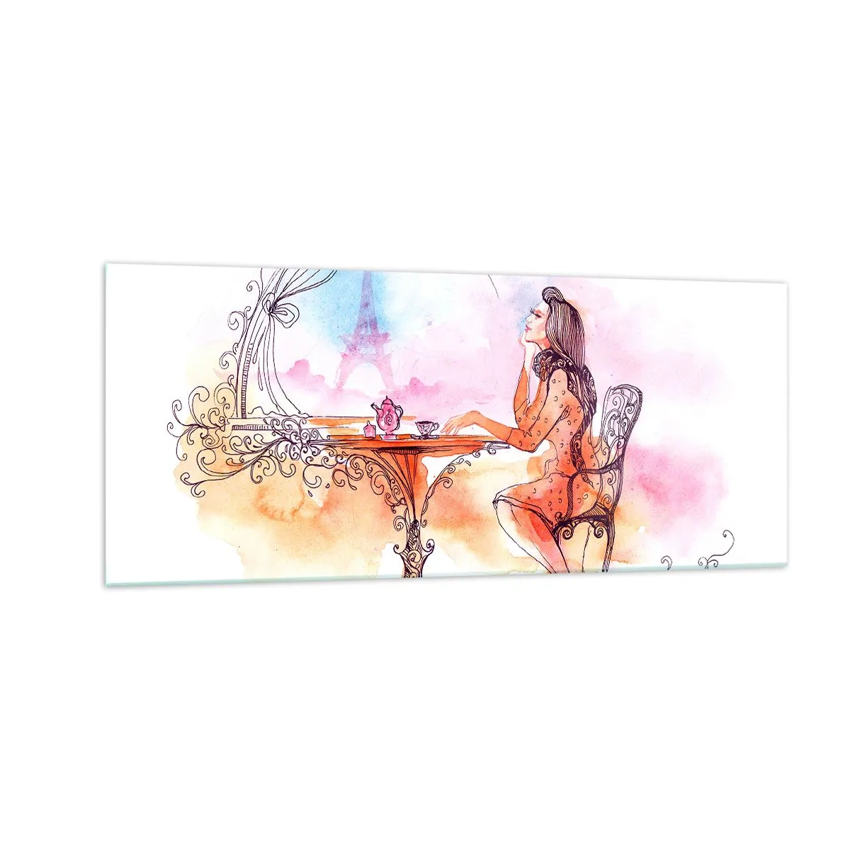 Obraz na skle - Parížska elegancia - 100x40 cm