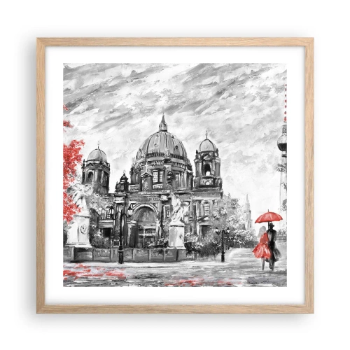 Plagát v ráme zo svetlého duba - Berlínske stretnutie - 50x50 cm