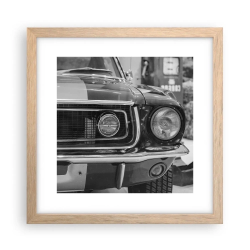 Plagát v ráme zo svetlého duba - Divoká jazda - 30x30 cm