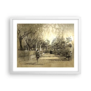 Plagát v bielom ráme - Pierkom zastavený okamih - 50x40 cm