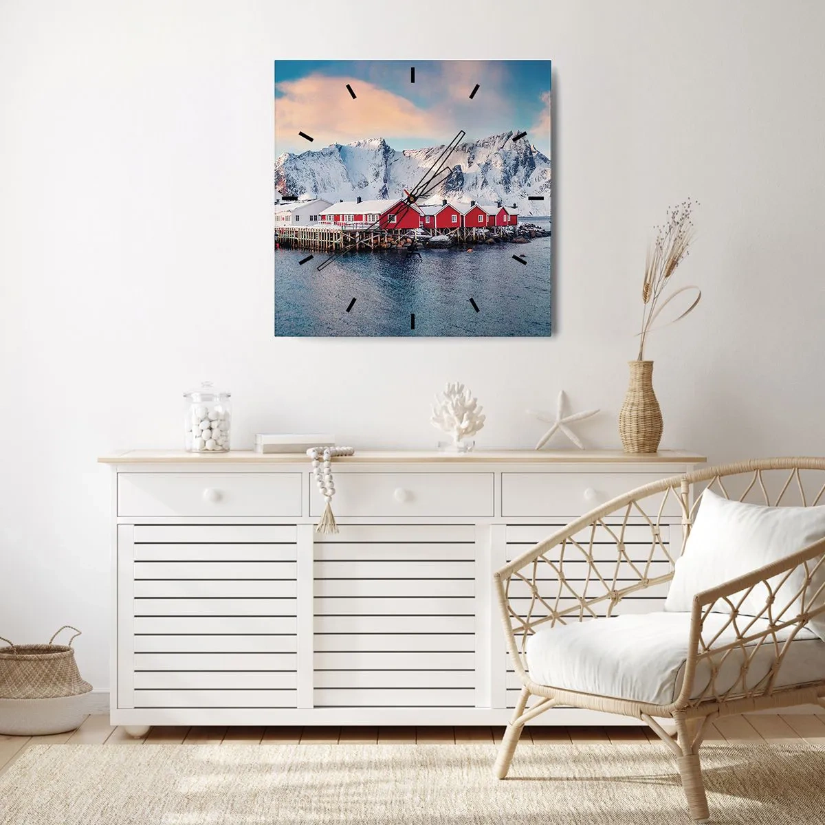 Nástenné hodiny - Severné útočisko - 40x40 cm