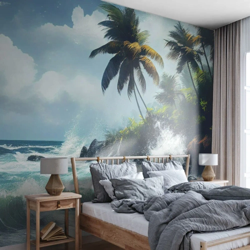 Samolepiaca Fototapeta Deluxe Sticker - Na tropickom pobreží - Pláž, Tropické, Palm - 450x315 cm