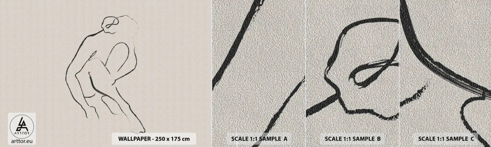 Vzorka fototapety Premium Sand - Intímna skica - Minimalizmus, zák, Žena - 100x30 cm