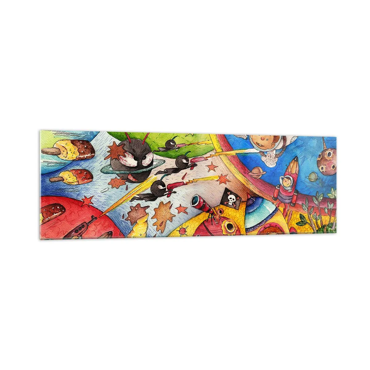 Obraz na skle - Veľké vesmírne dobrodružstvo - 160x50 cm
