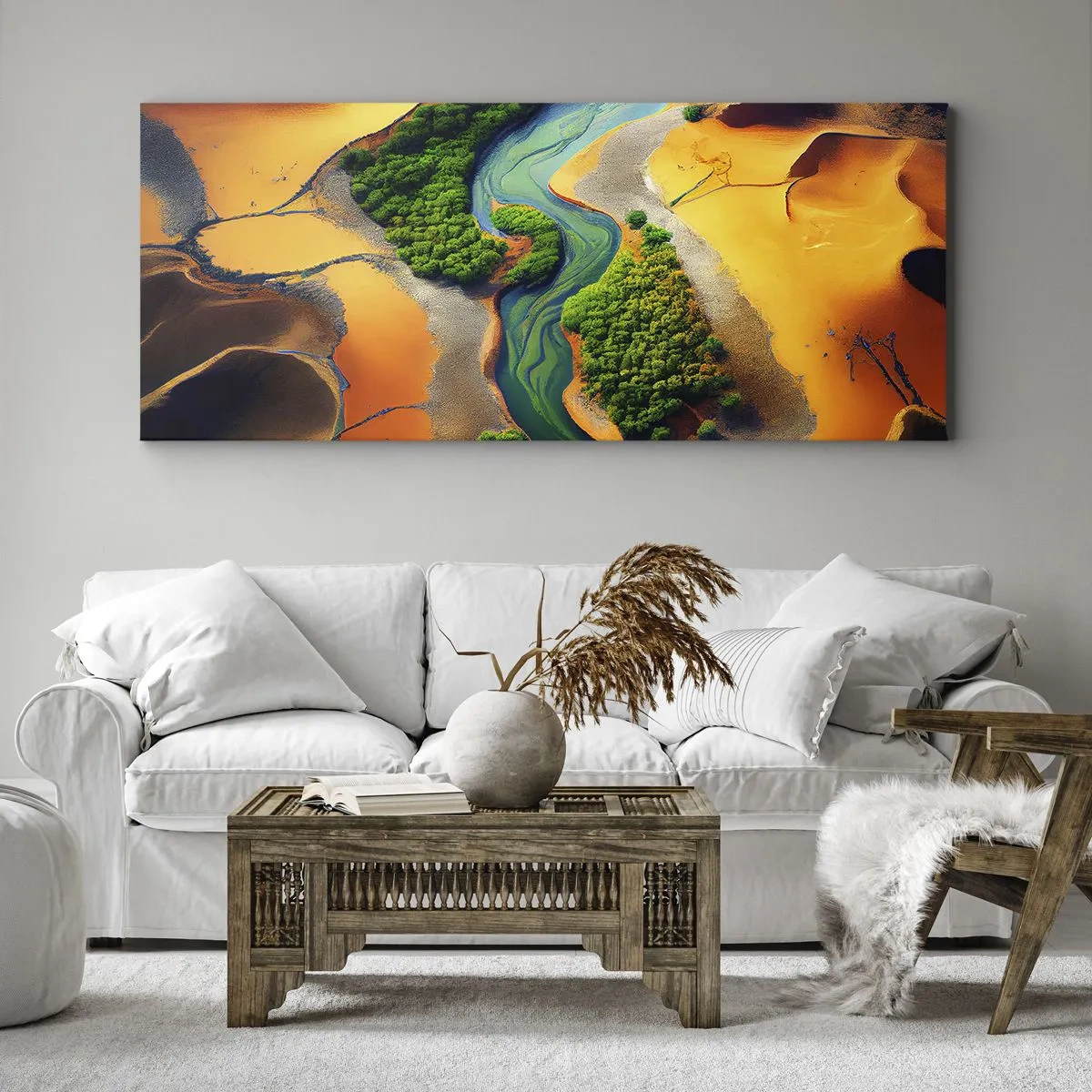Obraz na plátne - Životodarná rieka - 100x40 cm