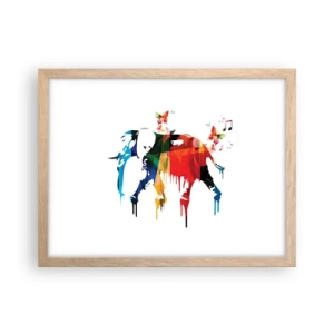 Plagát v ráme zo svetlého duba - Tancovať môže každý - 40x30 cm