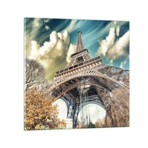 Obraz na skle - A na jeseň v Paríži… - 40x40 cm