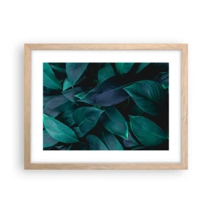 Plagát v ráme zo svetlého duba - Zeleň sama o sebe - 40x30 cm