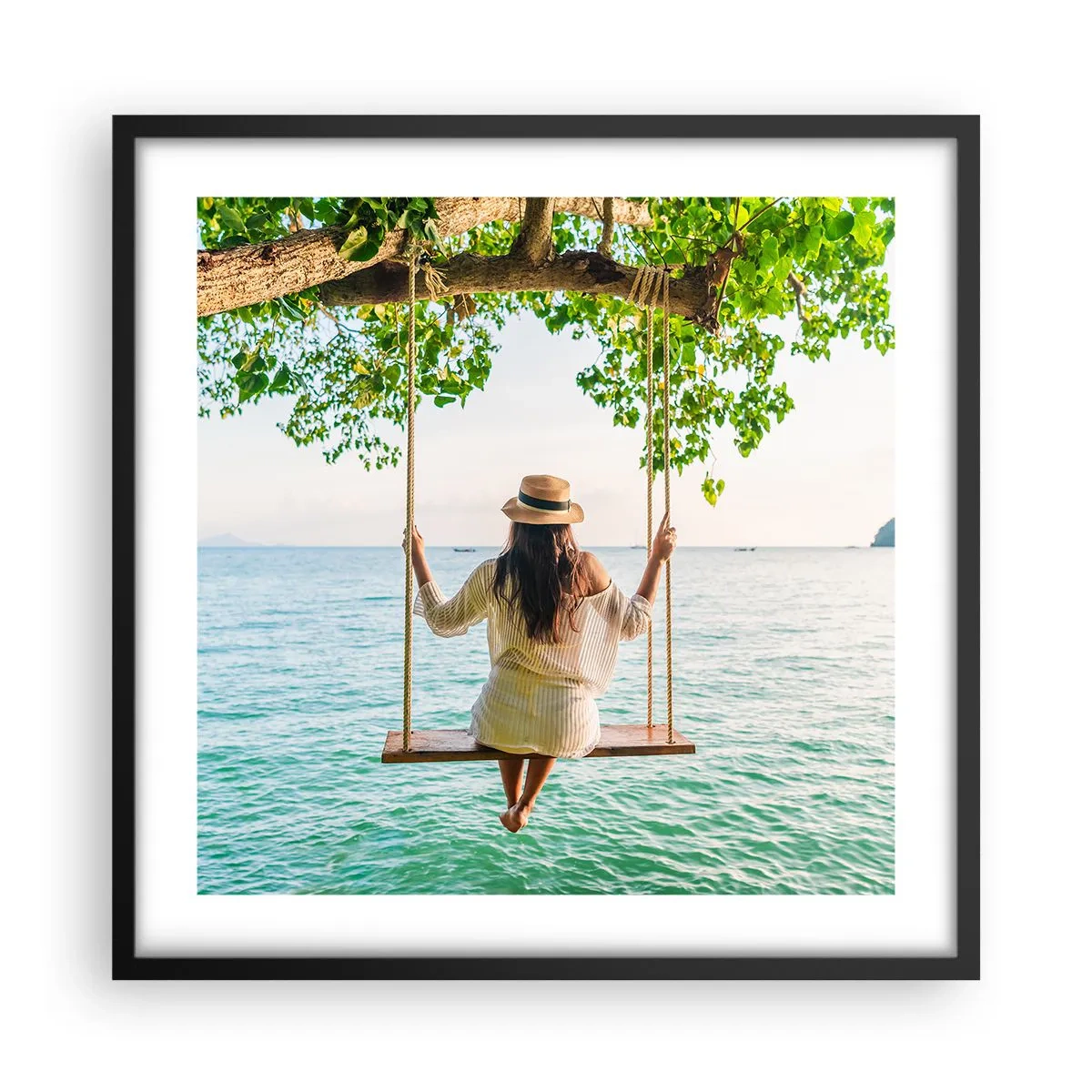 Plagát v čiernom ráme - Život je krásny - 50x50 cm