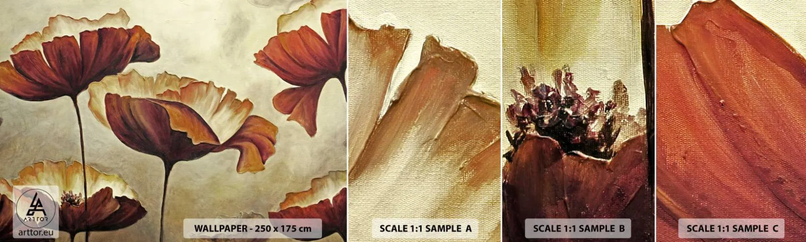 Vzorka samolepiacej fototapety Deluxe Sticker - Lán lúky - Abstrakcia, Kvetina, Kus - 100x30 cm