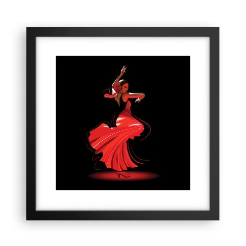 Plagát v čiernom ráme - Horúca duša flamenco - 30x30 cm