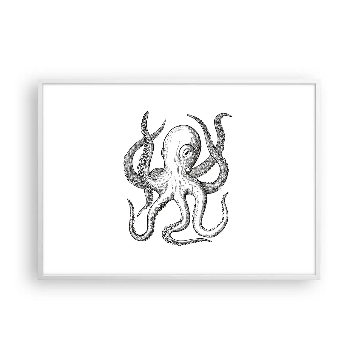 Plagát v bielom ráme - Tancujúca s vlnami - 100x70 cm