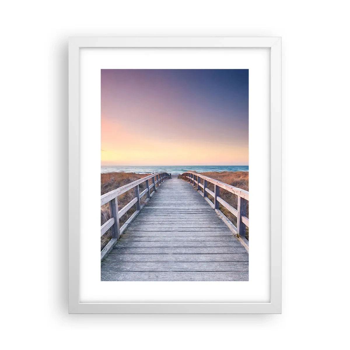 Plagát v bielom ráme - Baltská večerná polárna žiara - 30x40 cm