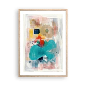 Plagát v ráme zo svetlého duba - Farebná hra - 50x70 cm