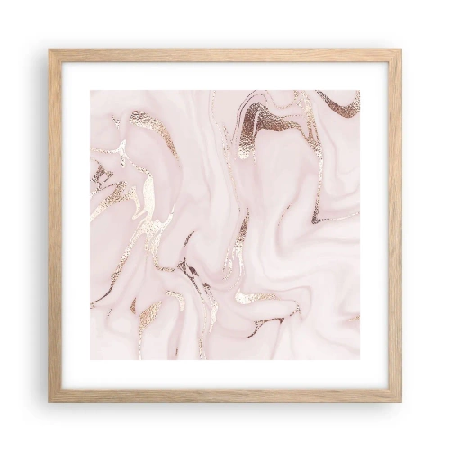 Plagát v ráme zo svetlého duba - V ružovom šialenstve - 40x40 cm