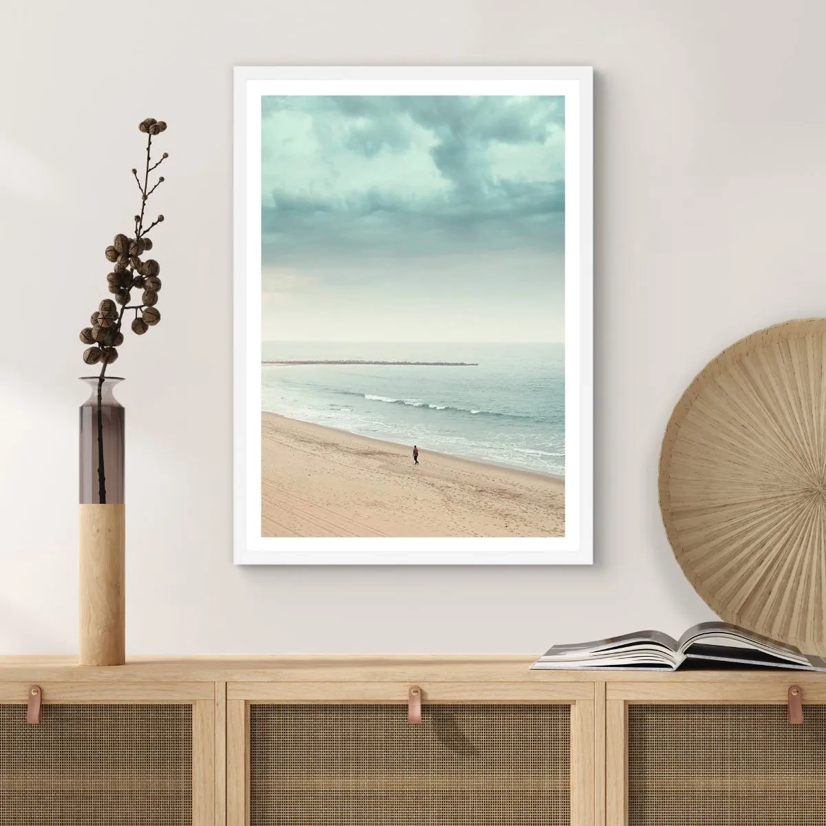 Plagát v bielom ráme - Hľadám pokoj - 61x91 cm