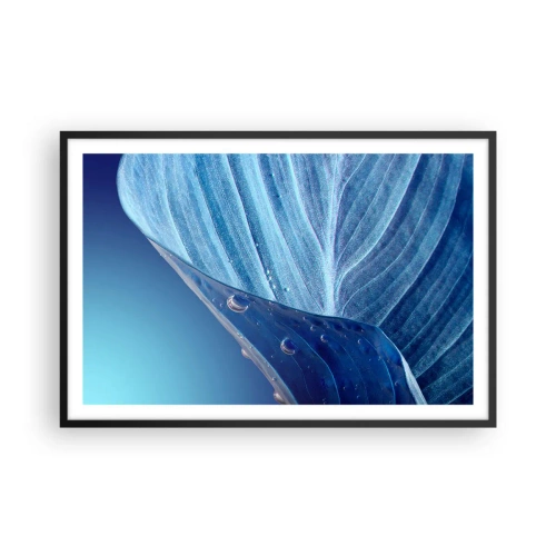Plagát v čiernom ráme - Skryté kvapky modrej - 91x61 cm