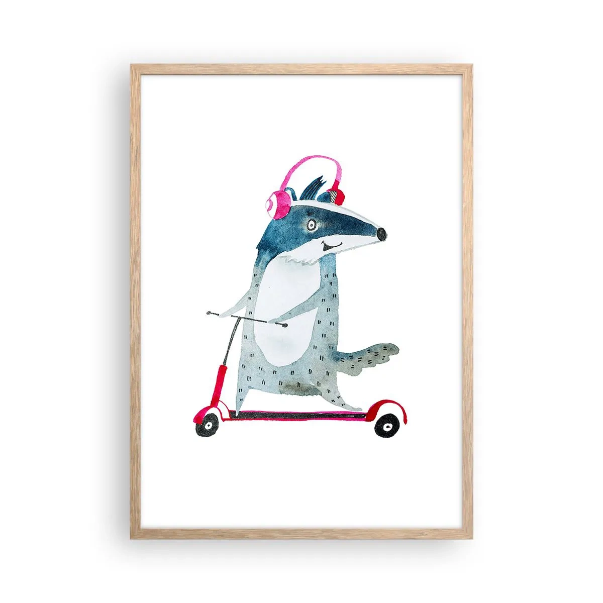 Plagát v ráme zo svetlého duba - Jazvečie radosti - 50x70 cm