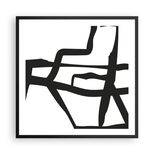 Plagát v čiernom ráme - Čiernobiela konštrukcia - 60x60 cm