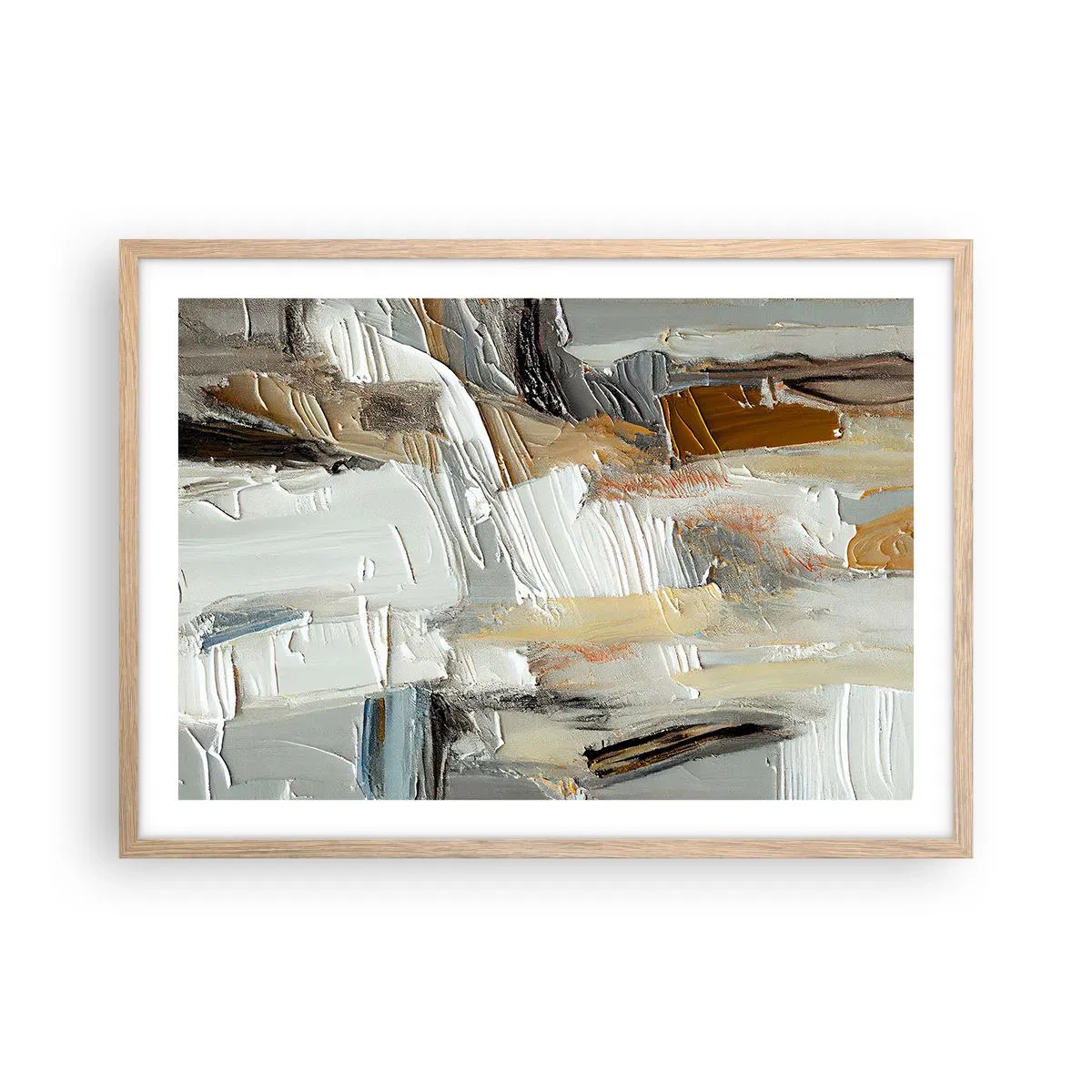 Plagát v ráme zo svetlého duba - Farebné nahromadenie - 70x50 cm