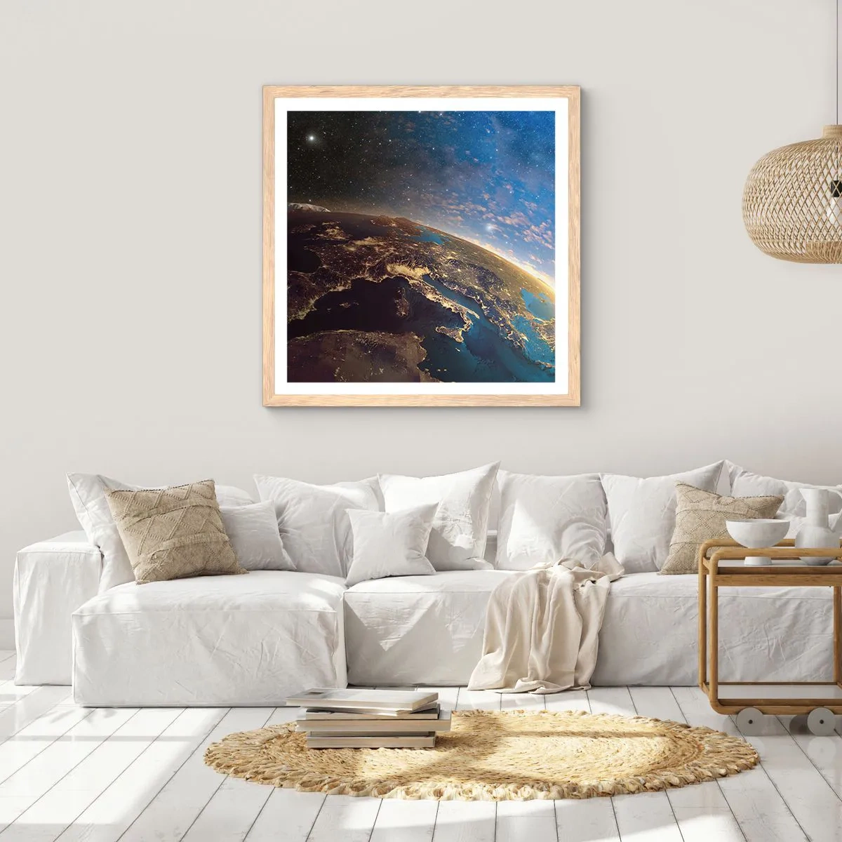 Plagát v ráme zo svetlého duba - Pozrime sa na seba s odstupom - 30x30 cm