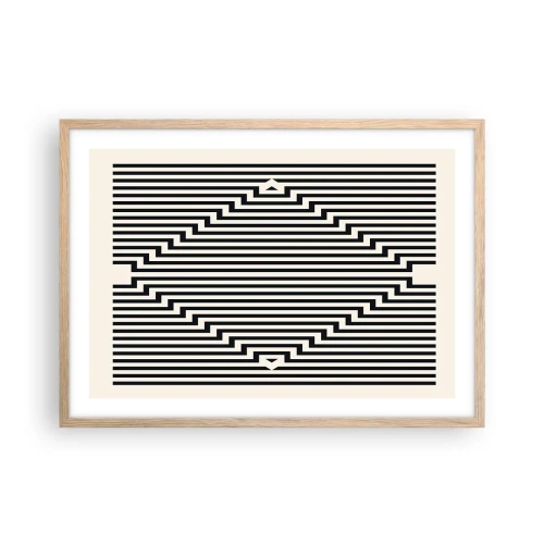 Plagát v ráme zo svetlého duba - Geometrická ilúzia - 70x50 cm