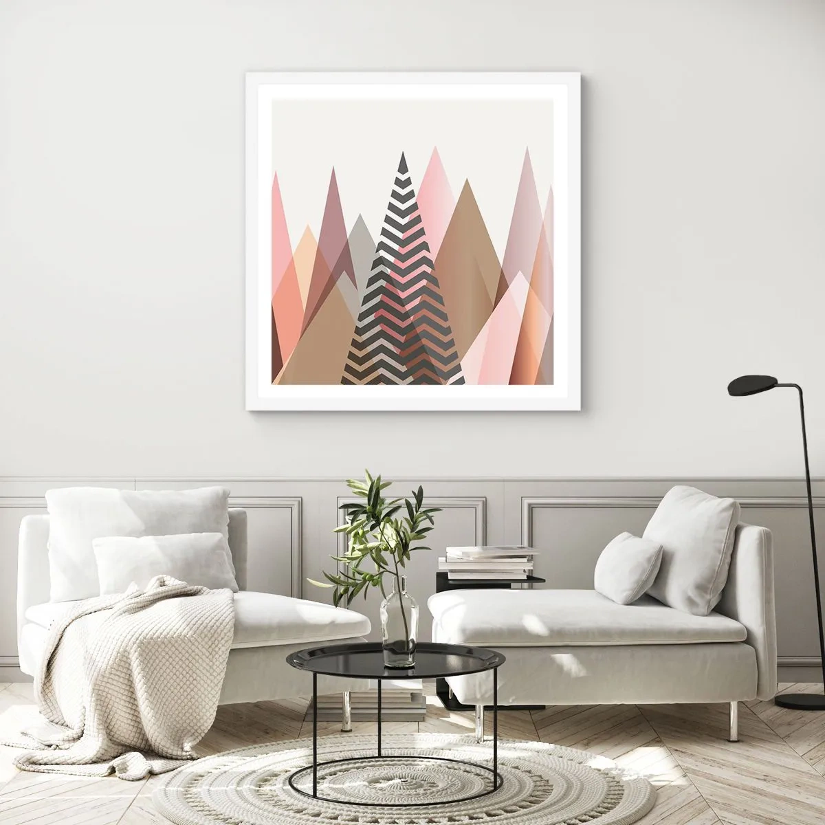 Plagát v bielom ráme - Pyramidálny pohľad - 40x40 cm