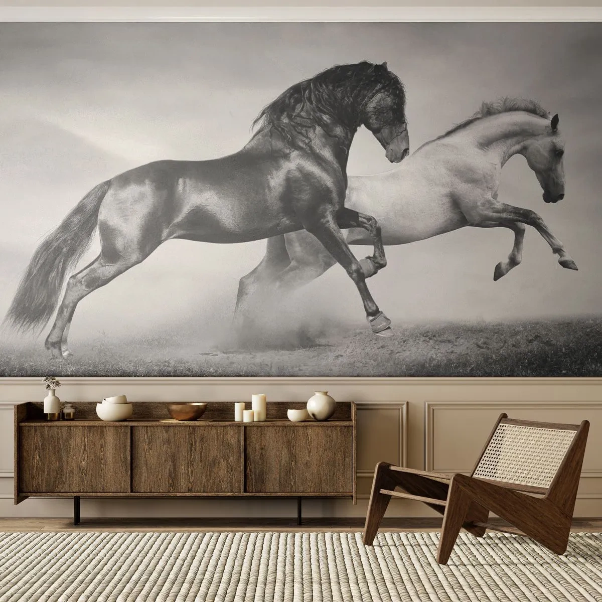 Fototapeta Premium Canvas - Anjeli a démoni - Zvieratá, Kone, Príroda - 200x140 cm