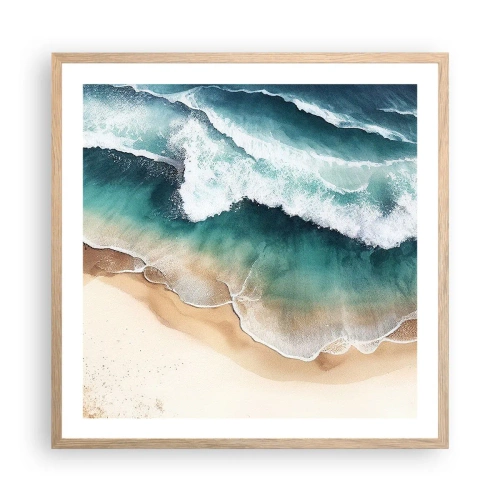 Plagát v ráme zo svetlého duba - Odveké stretnutie - 60x60 cm