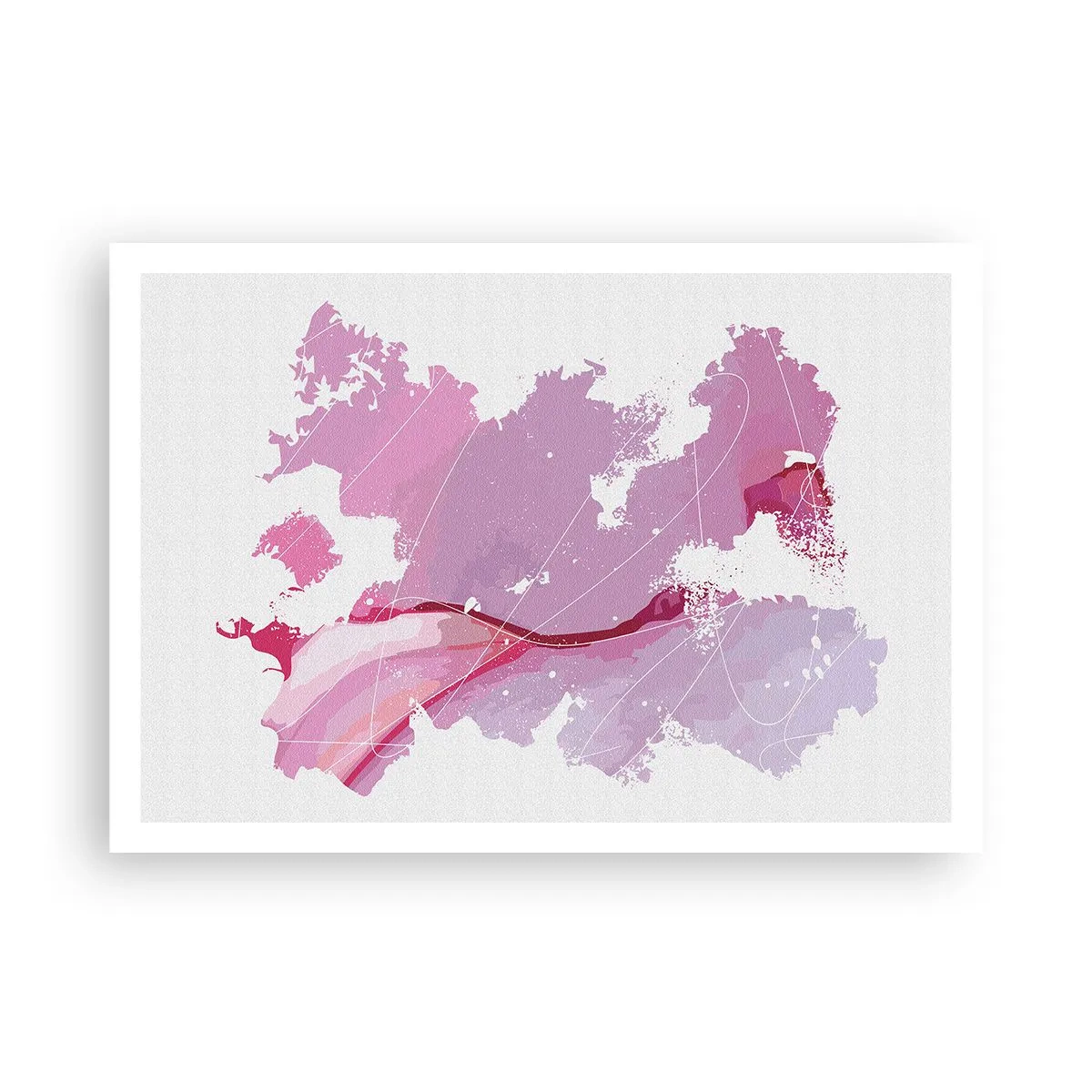 Plagát - Mapa ružového sveta - 100x70 cm